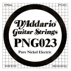 D'Addario PNG023, .023 - Corde au détail nickel pur – guitare électrique