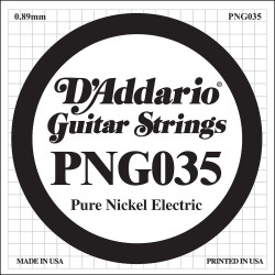 D'Addario PNG035, .035 - Corde au détail nickel pur – guitare électrique