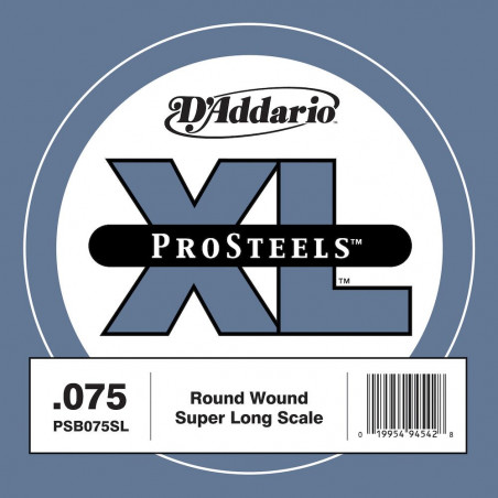 D'Addario PSB075SL ProSteels, diapason extra-long, .075 - Corde au détail – guitare basse