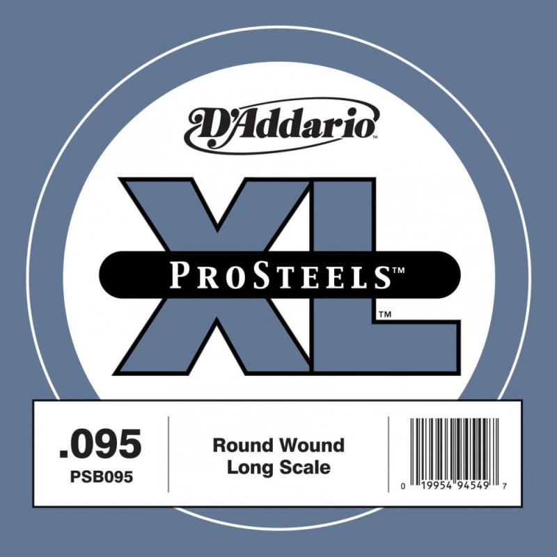 D'Addario PSB095 ProSteels, diapason long, .095 - Corde au détail – guitare basse