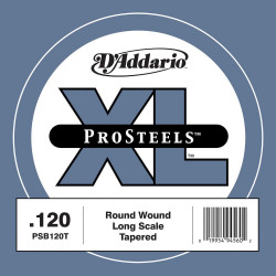 D'Addario PSB120T ProSteels, diapason long, .120, sans surfilage - Corde au détail – guitare basse