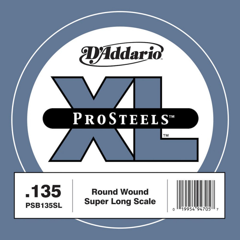 D'Addario ProSteels PSB135SL, corde extra-longue, .135 - Corde au détail – guitare basse