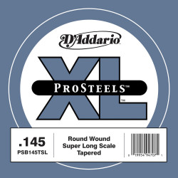 D'Addario ProSteels PSB145TSLextra-longue, sans surfilage,Clibre .145 - Corde au détail – guitare basse
