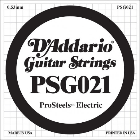 D'Addario ProSteels PSG021, .021 - Corde au détail – guitare électrique
