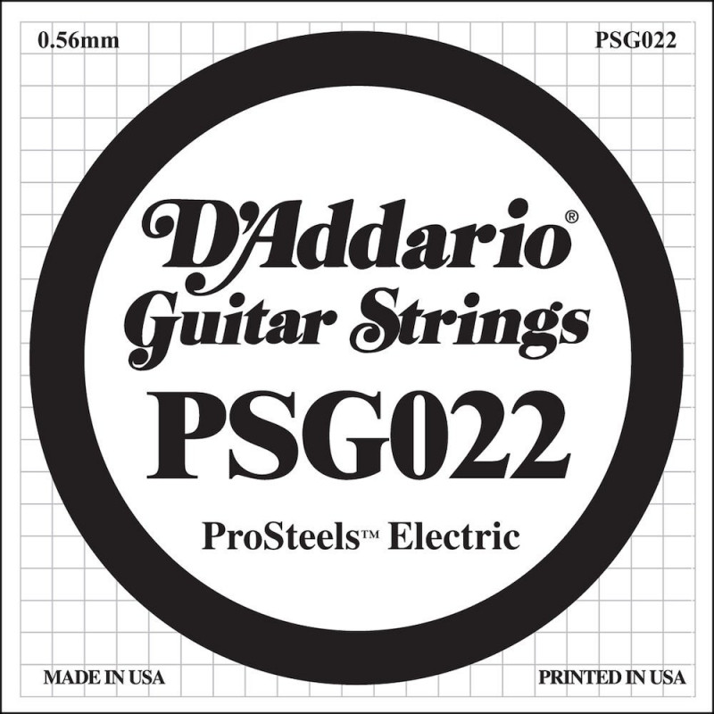 D'Addario ProSteels PSG022, .022 - Corde au détail – guitare électrique