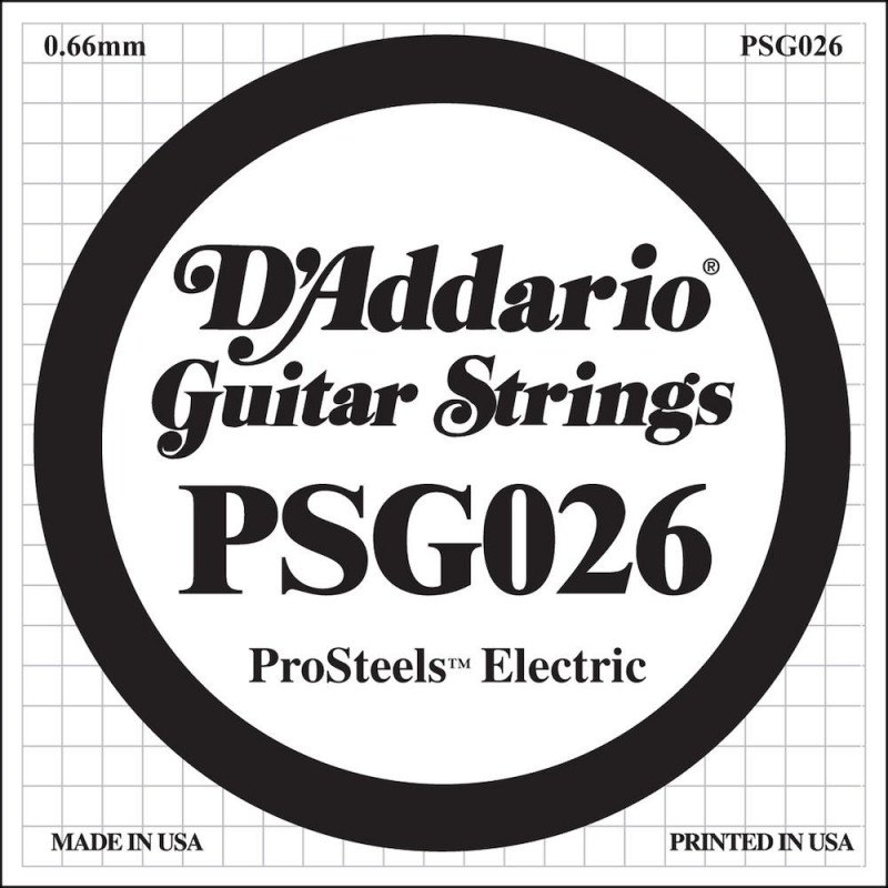 D'Addario ProSteels PSG026, .026 - Corde au détail – guitare électrique