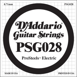 D'Addario ProSteels PSG028, .028 - Corde au détail – guitare électrique