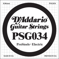 D'Addario ProSteels PSG034, .034 - Corde au détail – guitare électrique