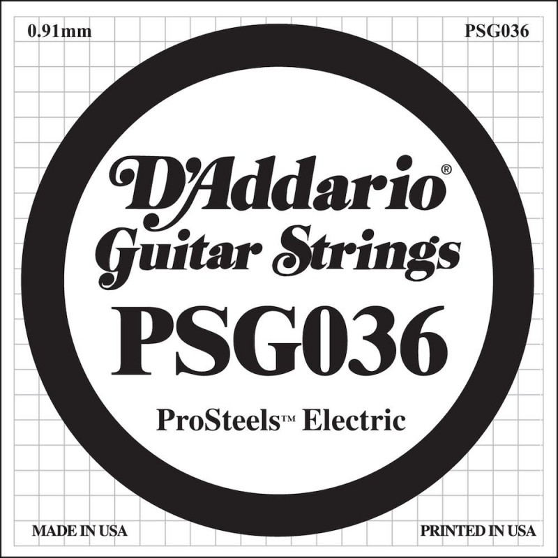 D'Addario ProSteels PSG036, .036 - Corde au détail – guitare électrique