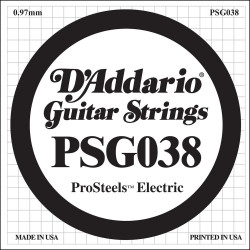 D'Addario ProSteels PSG038, .038 - Corde au détail – guitare électrique
