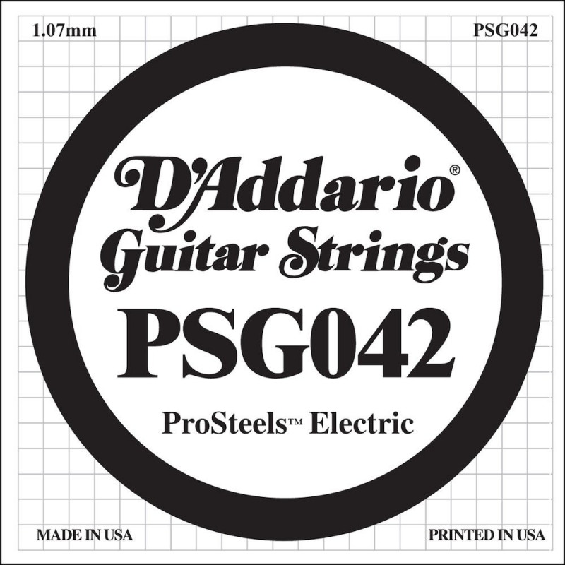 D'Addario ProSteels PSG042, .042 - Corde au détail – guitare électrique