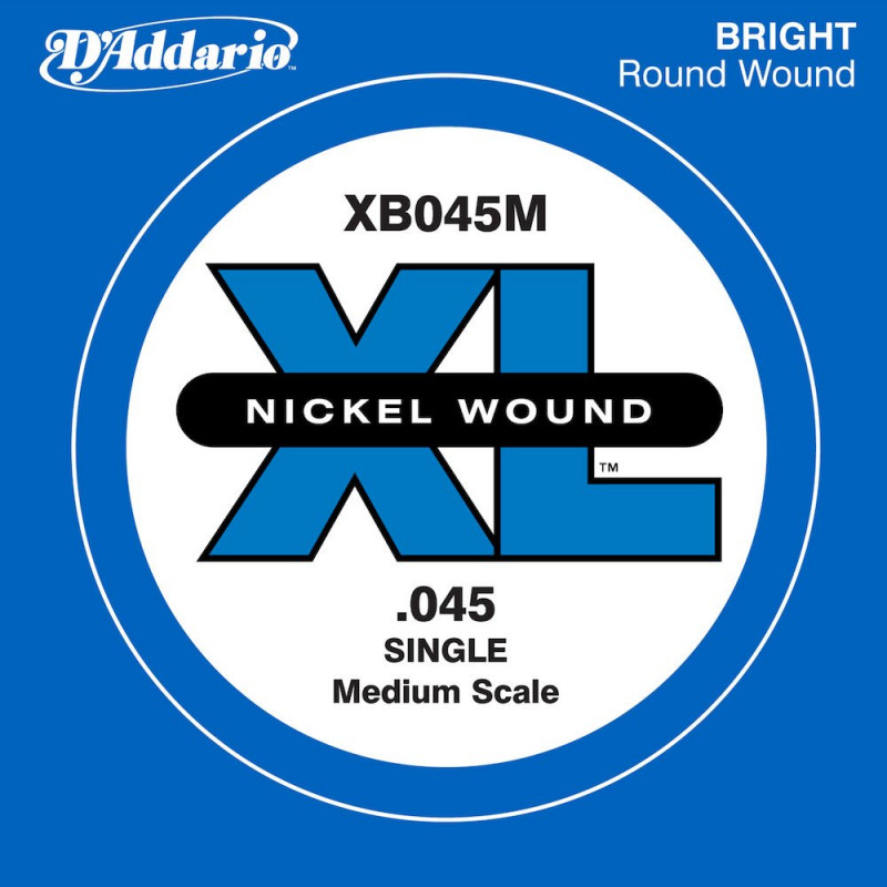 D'Addario XB045M, corde moyenne, .045 - Corde au détail nickel – guitare basse