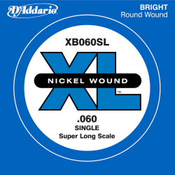 D'Addario XB060SL, corde extra-longue, .060 - Corde au détail nickel – guitare basse