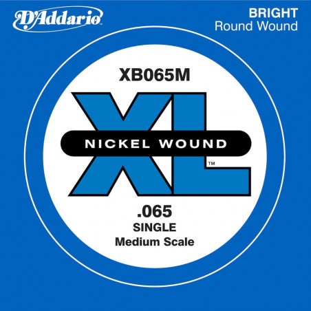 D'Addario XB065M, corde moyenne, .065 - Corde au détail nickel – guitare basse