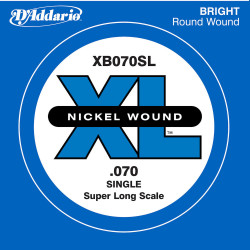 D'Addario XB070SL, corde extra-longue, .070 - Corde au détail nickel – guitare basse
