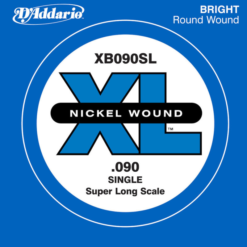 D'Addario XB090SL, corde extra-longue, .090 - Corde au détail nickel – guitare basse