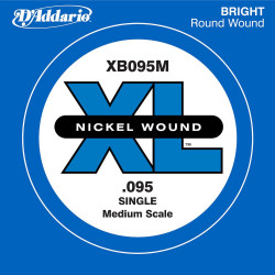 D'Addario XB095M, corde moyenne, .095 - Corde au détail nickel – guitare basse