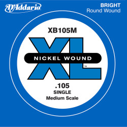 D'Addario XB105M, corde moyenne, .105 - Corde au détail nickel – guitare basse