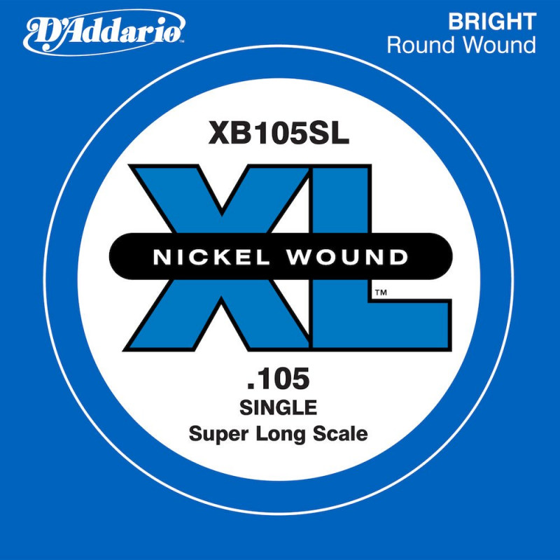 D'Addario XB105SL, corde extra-longue, .105 - Corde au détail nickel – guitare basse