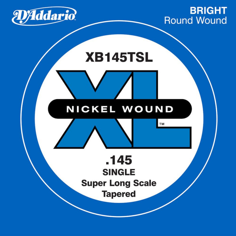D'Addario XB145T, corde extra-longue, .145, sans surfilage - Corde au détail filet nickel – guitare basse