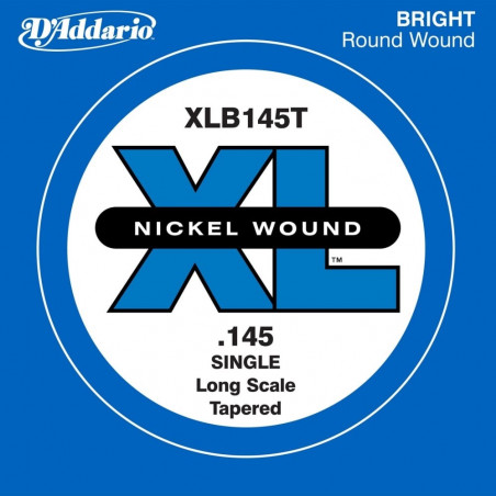 D'Addario XLB145T, diapason long, .145, sans surfilage - Corde au détail filet nickel – guitare basse