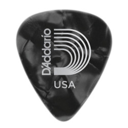 D'Addario 1CBKP6-25 - Médiators guitare Celluloïd motif perle noirs, pack de 25, Heavy