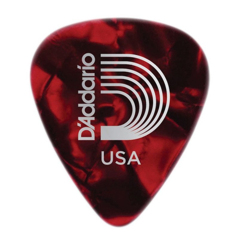 D'Addario 1CRP2-25 - Médiators guitare Celluloïd - motif perle rouges, pack de 25, Light