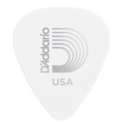 D'Addario 1CWH4-25 - Médiators guitare Celluloïd D'Addario blancs, pack de 25, Medium
