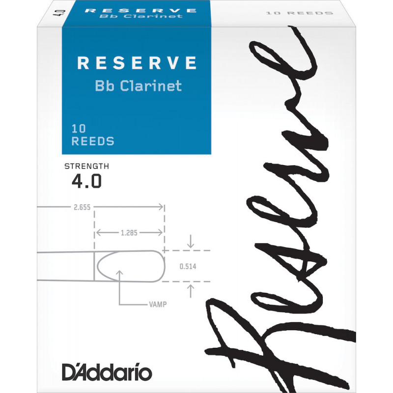 D'Addario DCR1040 - Anches Reserve - clarinette si bémol, force 4.5, boîte de 10