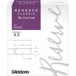 D'Addario DCT1045 - Anches Reserve Classic - clarinette si bémol, force 4.5, boîte de 10