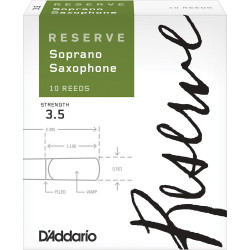 D'Addario DIR1035 - Anches Reserve - saxophone soprano, force 3,5, boîte de 10