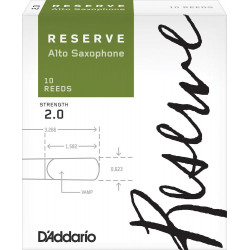 D'Addario DJR1020 - Anches Reserve - saxophone alto, force 2, boîte de 10