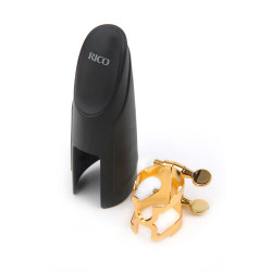 D'Addario HTS2G - Ligature H et couvre-bec - saxophone ténor (becs en métal), dorée