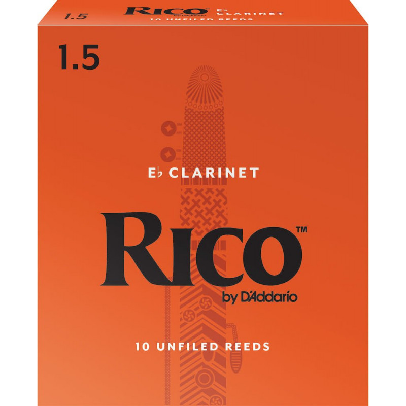 D'Addario RBA1015 - Anches - clarinette mi bémol, force 1.5, boîte de 10