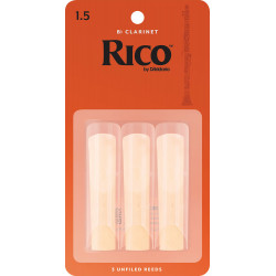 D'Addario RCA0315 - Anches clarinette si bémol, force 1.5, boîte de 3