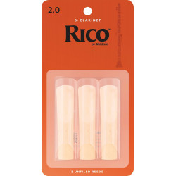 D'Addario RCA0320 - Anches clarinette si bémol, force 2.0, boîte de 3