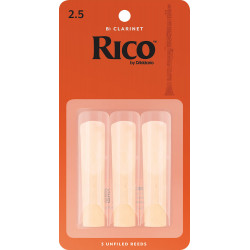 D'Addario RCA0325 - Anches clarinette si bémol, force 2.5, boîte de 3