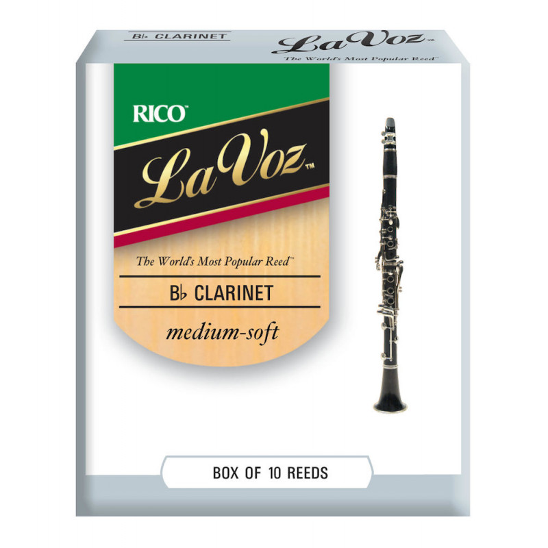D'Addario RCC10MS - Anches La Voz clarinette si bémol, force Medium-Soft, boîte de 10