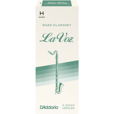 D'Addario REC05HD - Anches La Voz clarinette basse, force Hard, boîte de 5