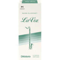 D'Addario REC05MD - Anches La Voz clarinette basse, force Medium, boîte de 5