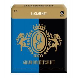 D'Addario RGC10ECL250 - Anches Grand Concert Select - clarinette mi bémol, force 2.5, boîte de 10