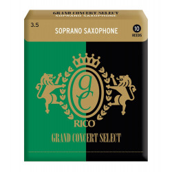 D'Addario RGC10SSX350 - Anches Grand Concert Select - saxophone soprano, force 3.5, boîte de 10