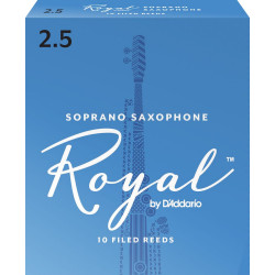 D'Addario RIB1025 - Anches saxophone soprano, force 2.5, boîte de 10