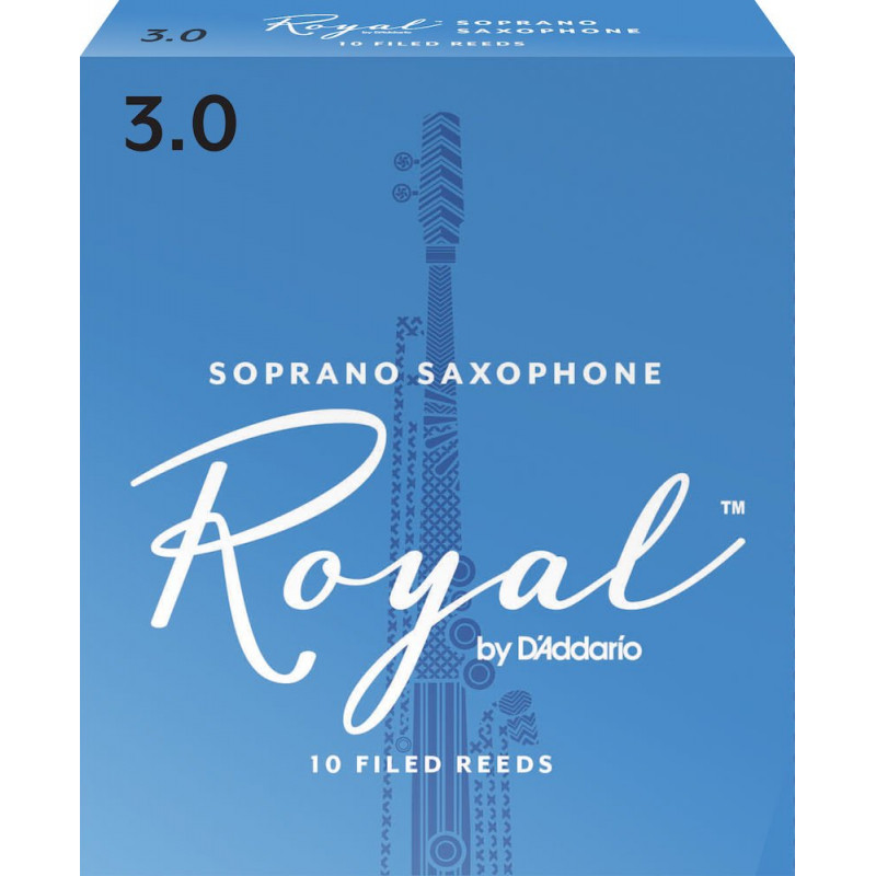 D'Addario RIB1030 - Anches saxophone soprano, force 3.0, boîte de 10