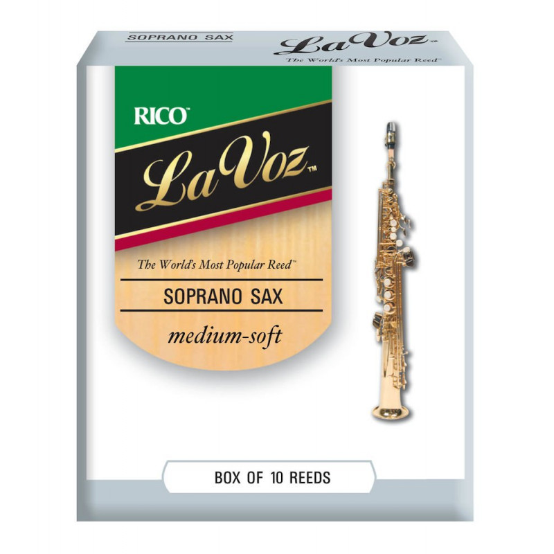 D'Addario RIC10MS - Anches La Voz saxophone soprano, force Medium-Soft, boîte de 10