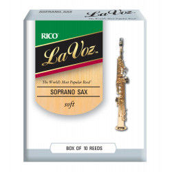D'Addario RIC10SF - Anches La Voz saxophone soprano, force Soft, boîte de 10