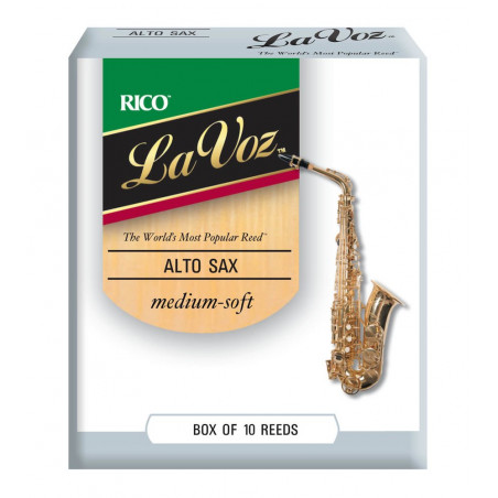 D'Addario RJC10MS - Anches La Voz saxophone alto, force Medium-Soft, boîte de 10
