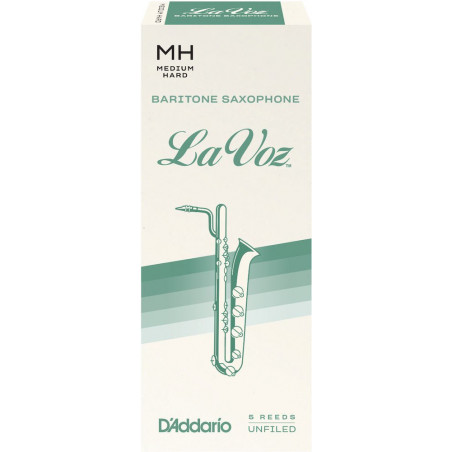 D'Addario RLC05MH - Anches La Voz saxophone baryton, force Medium Hard, boîte de 5