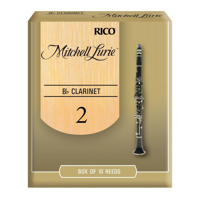 D'Addario RML10BCL200 - Anches Mitchell Lurie - clarinette si bémol, force 2.0, boîte de 10