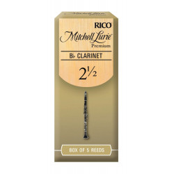 D'Addario RMLP5BCL250 - Anches Mitchell Lurie Premium - clarinette si bémol, force 2.5, boîte de 5